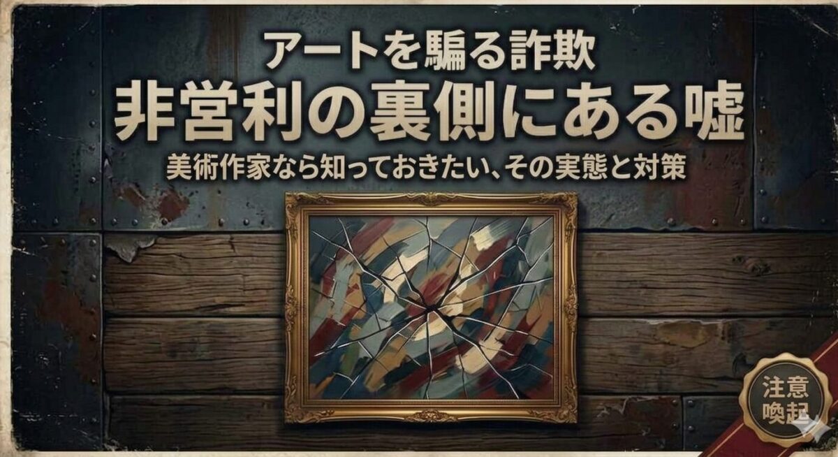 非営利を語るアート系詐欺事件に注意